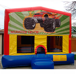 15'x15' bounce house with basketball hoop inside